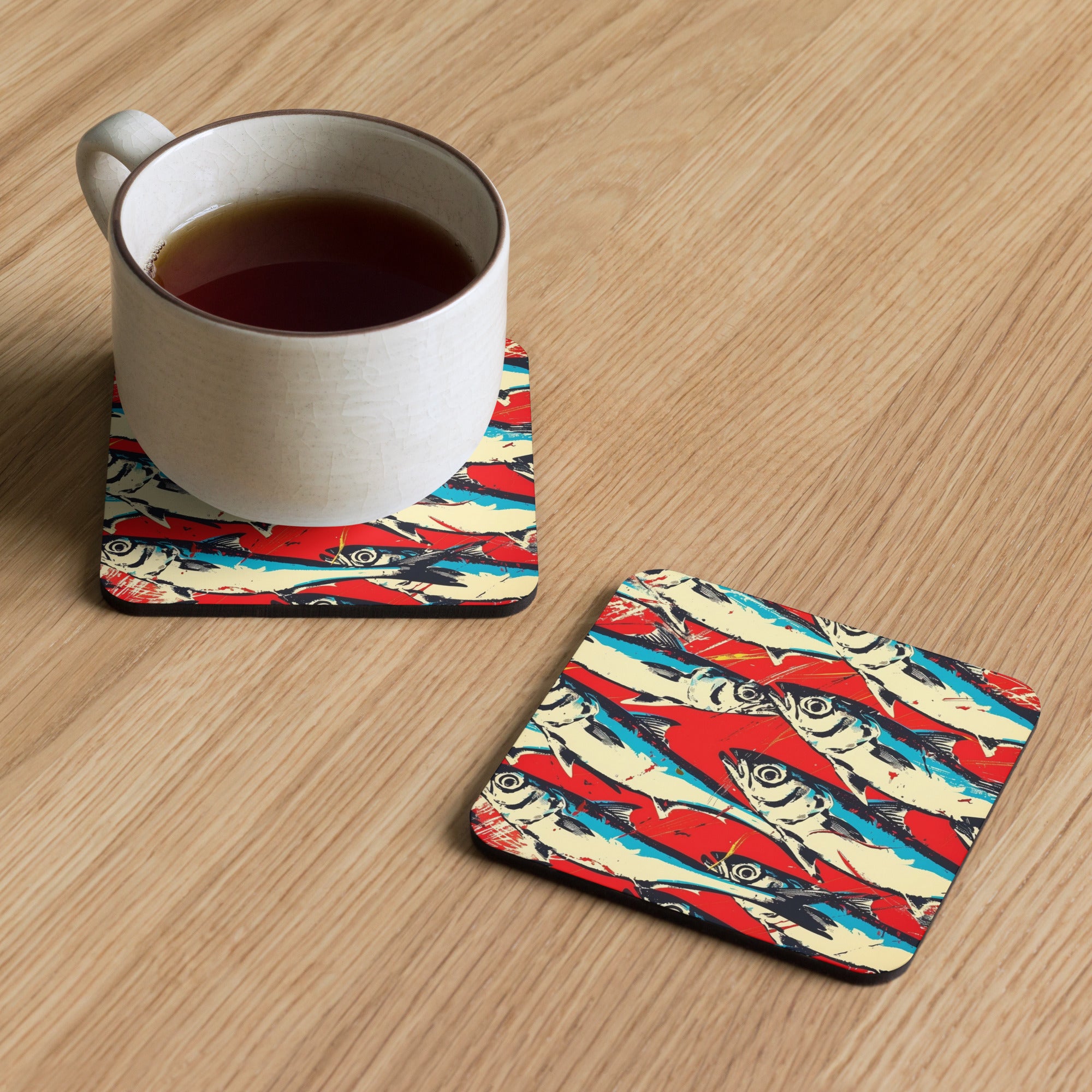 Sardines 2 Cork-back coaster