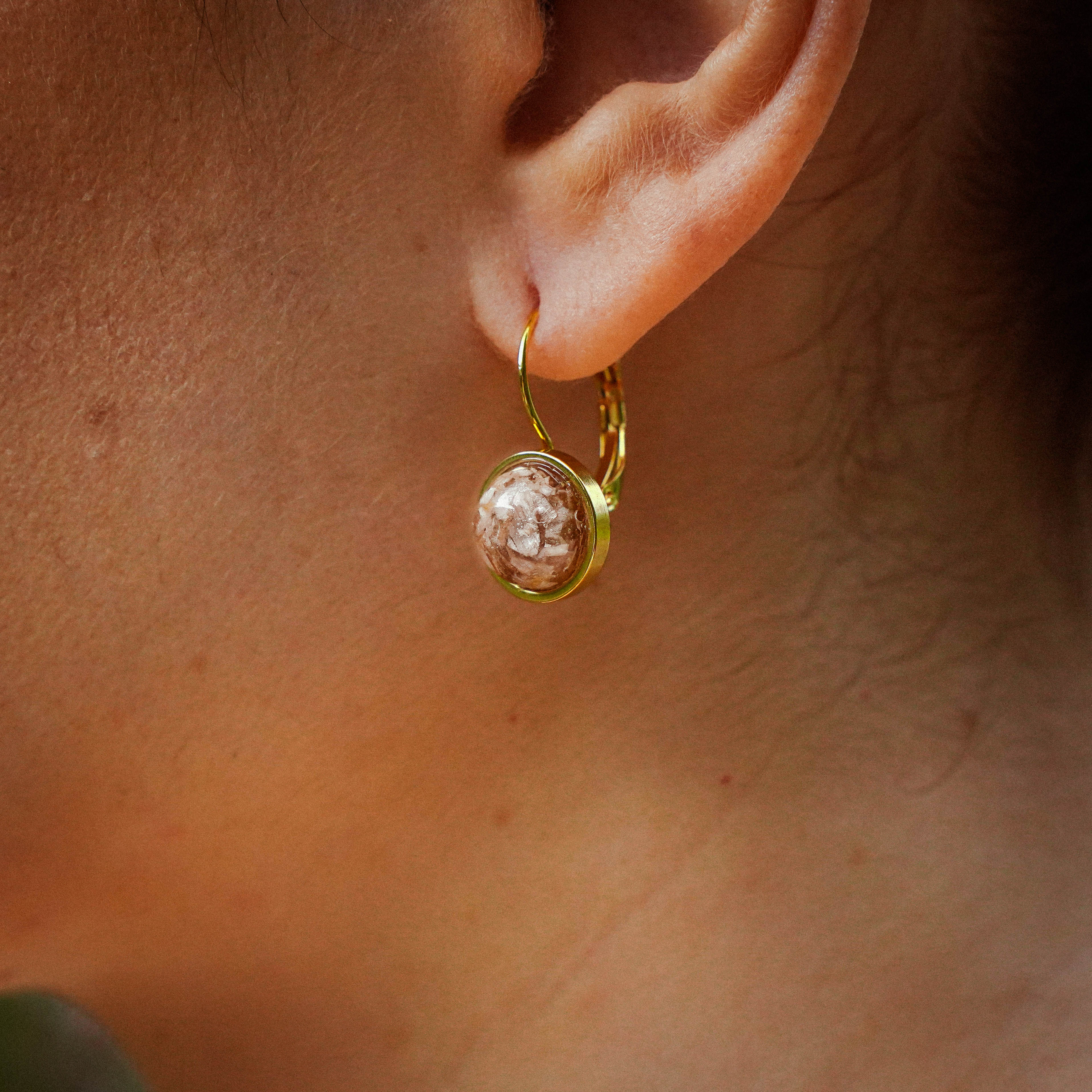 Garlic Peel Earrings in Golden Stainless Steel