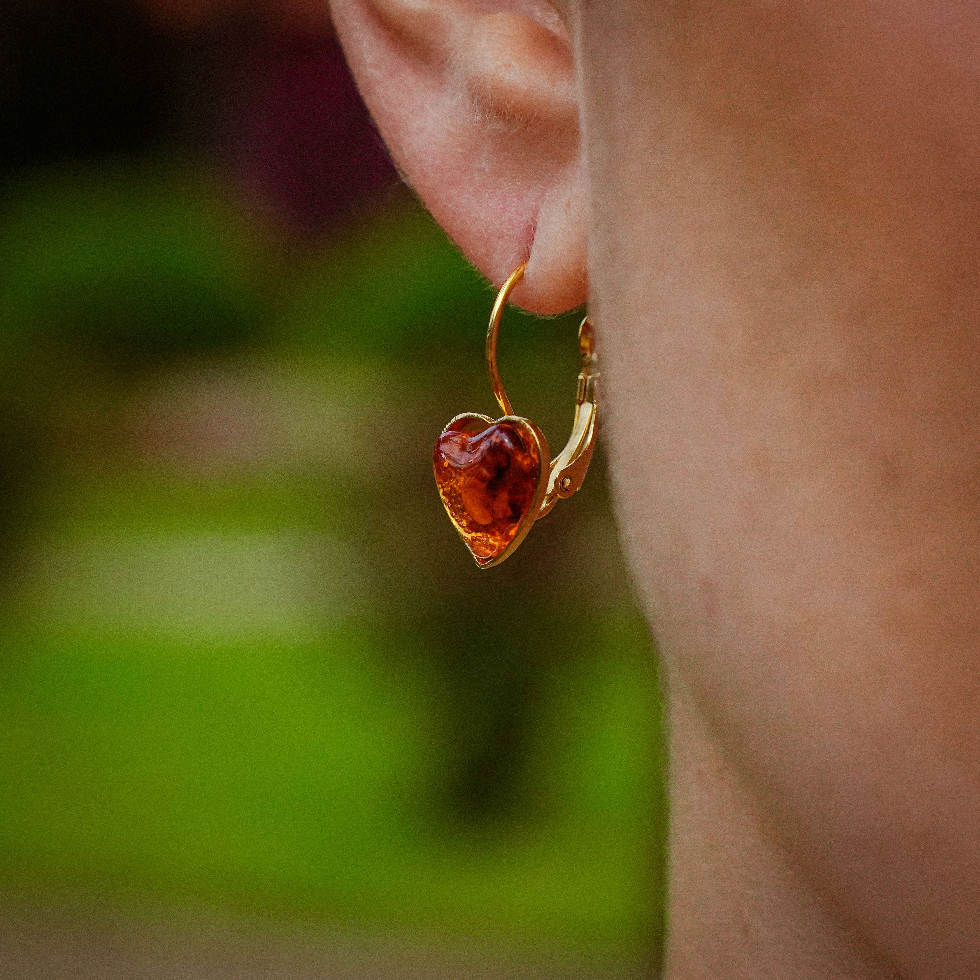 Piri Piri Heart-Shaped Earrings in Golden Stainless Steel