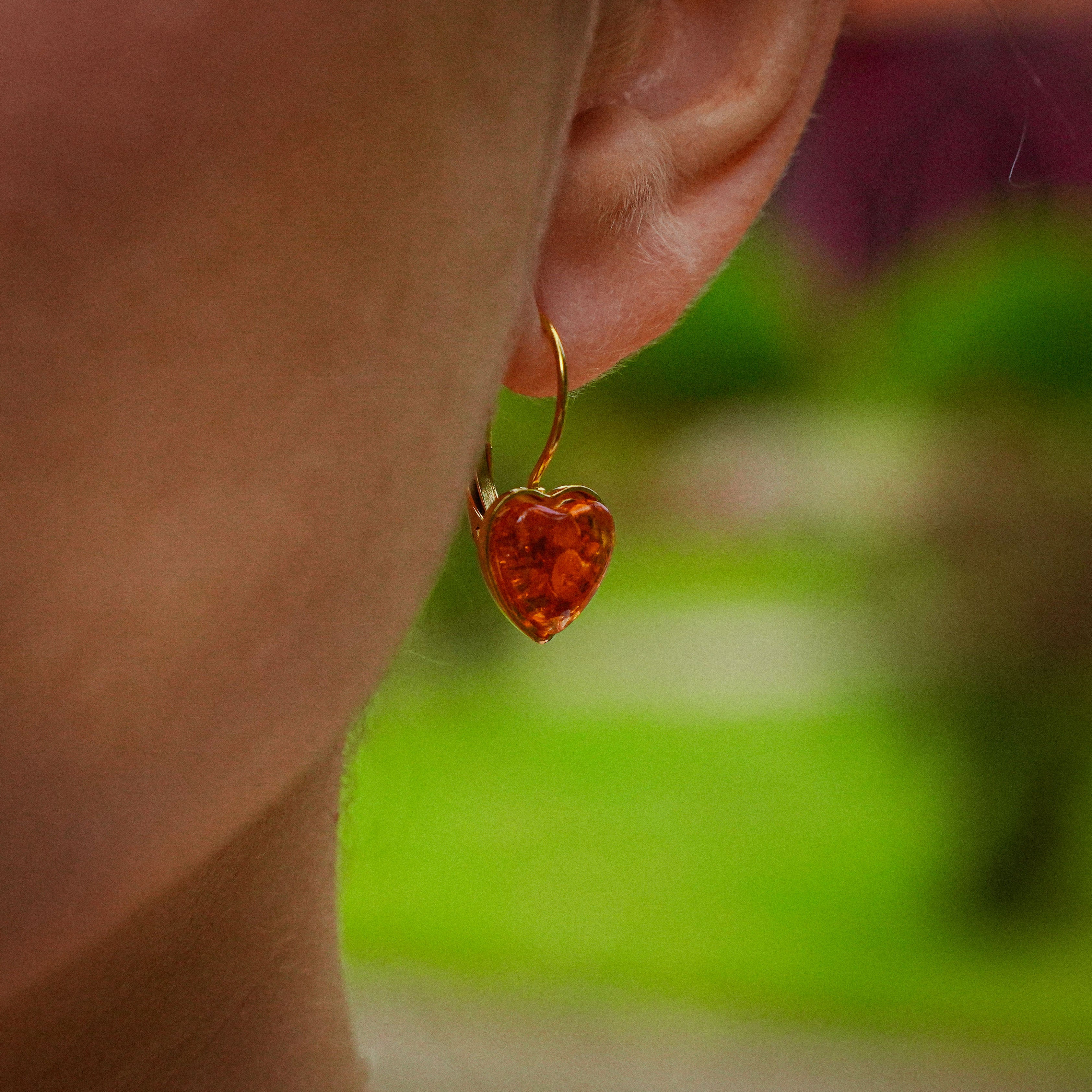 Piri Piri Heart-Shaped Earrings in Golden Stainless Steel