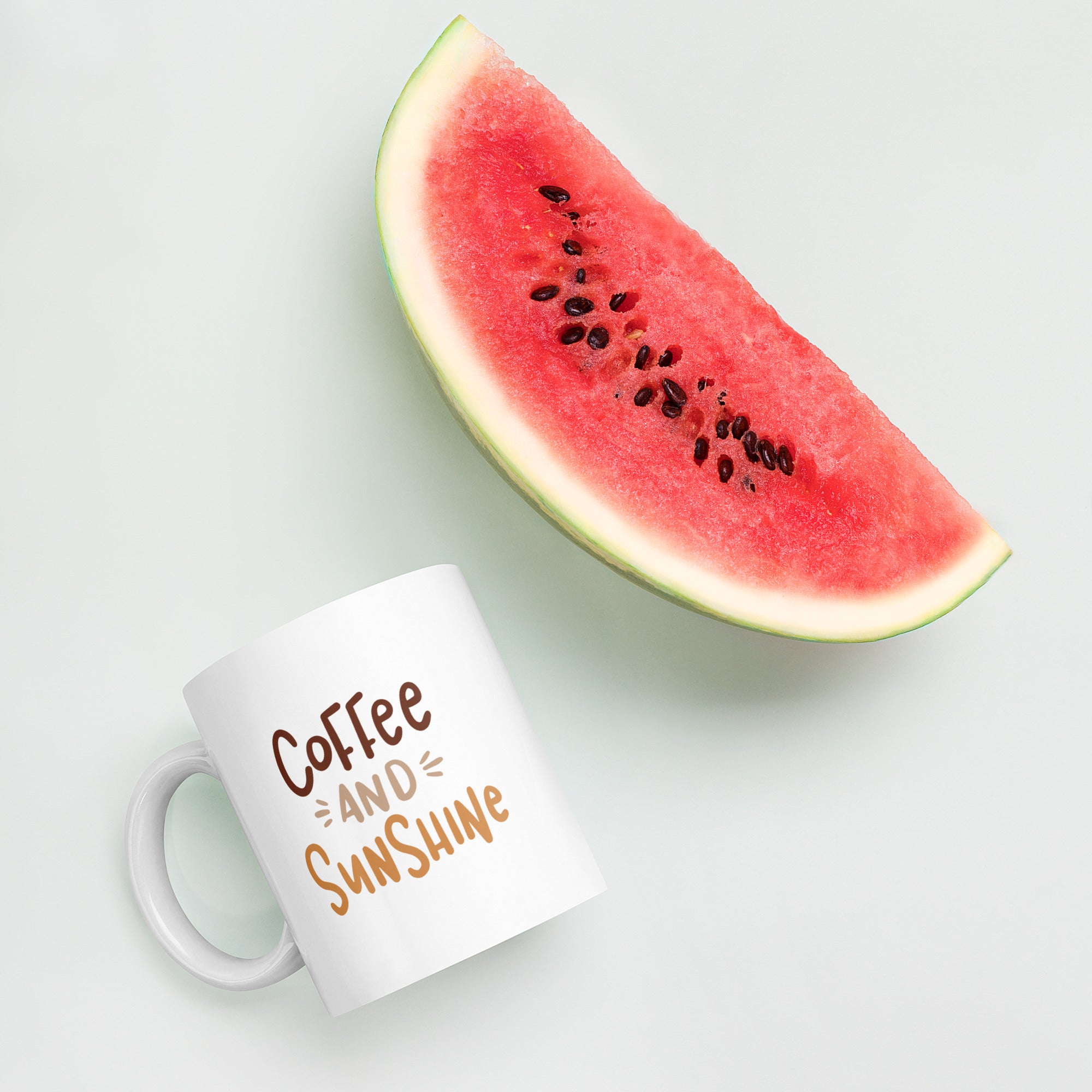 "Coffee and Sunshine" Mug - Caneca