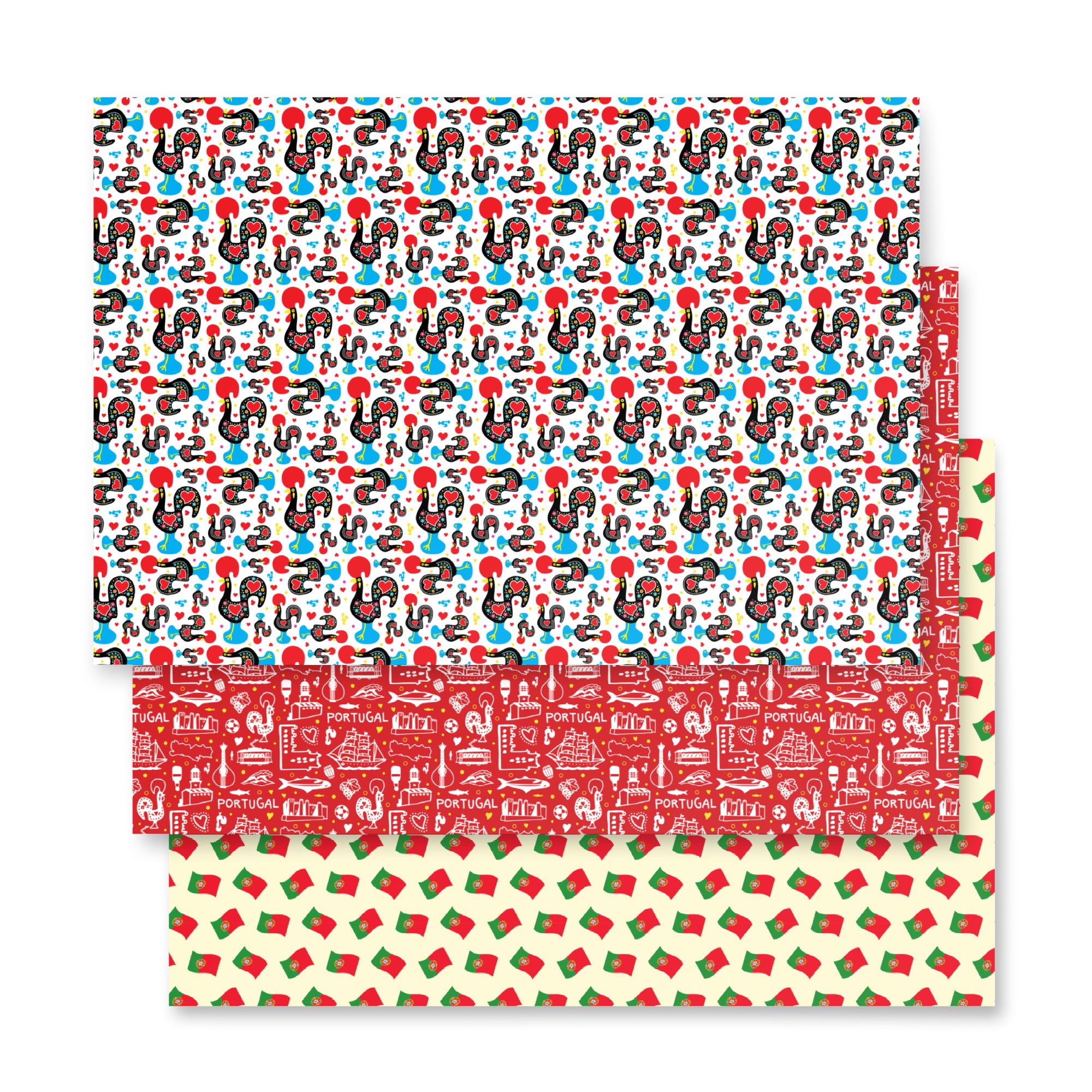 Portugal 3 - Wrapping paper x3 sheets - Papel de Embrulho - Gift